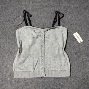 Beverly and Beck NWT Top Womens XS‎ Button Front Tank Y2K Coquette Grunge Goth